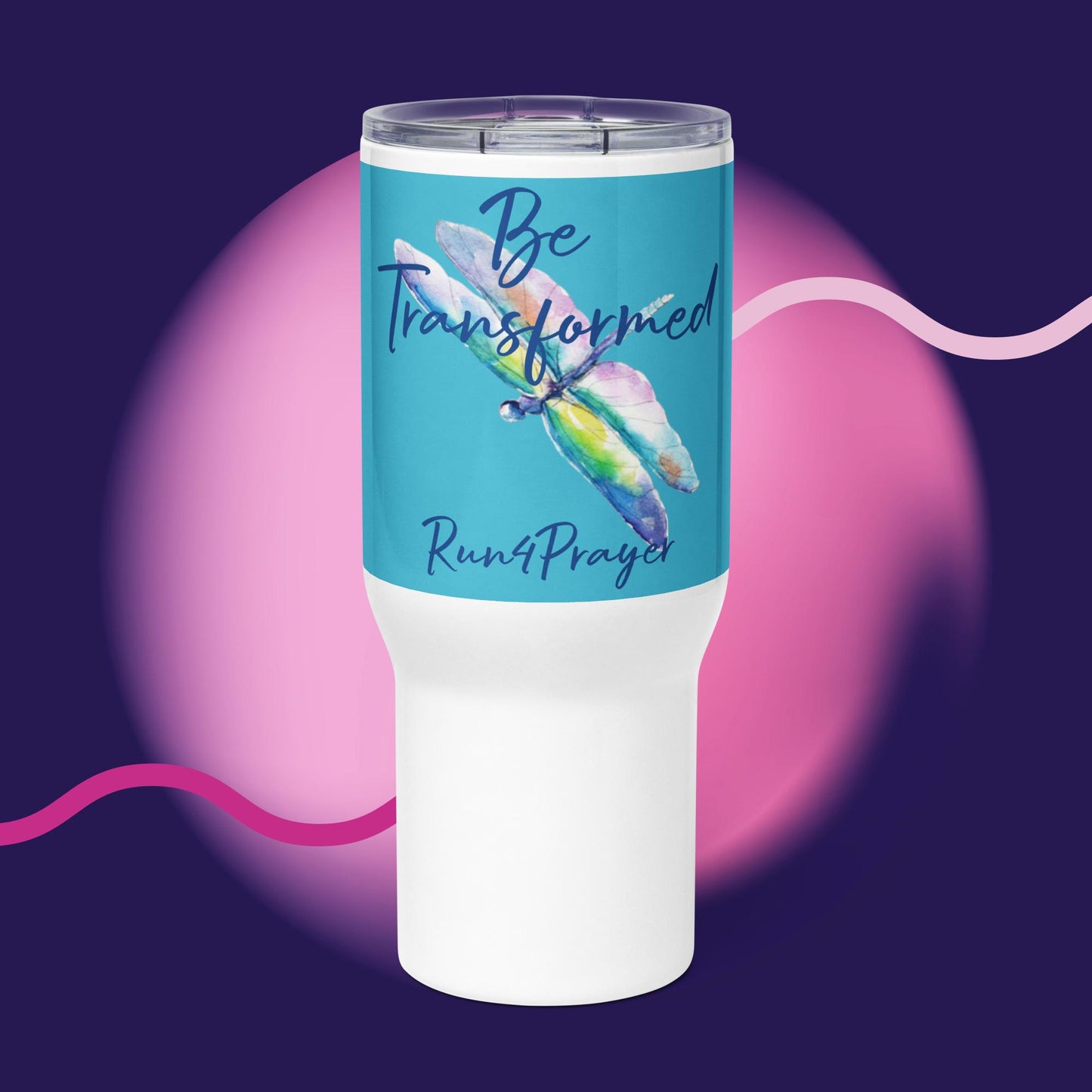 Be Transformed/Run4Prayer Travel mug with handle