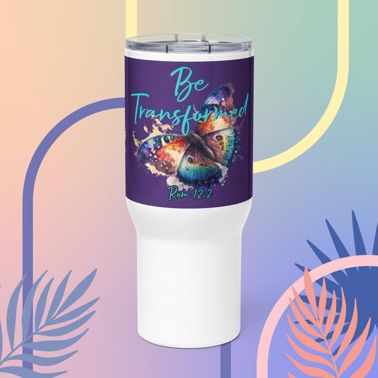 Be Transformed WC Butterfly Rom 12:2 Travel mug with handle