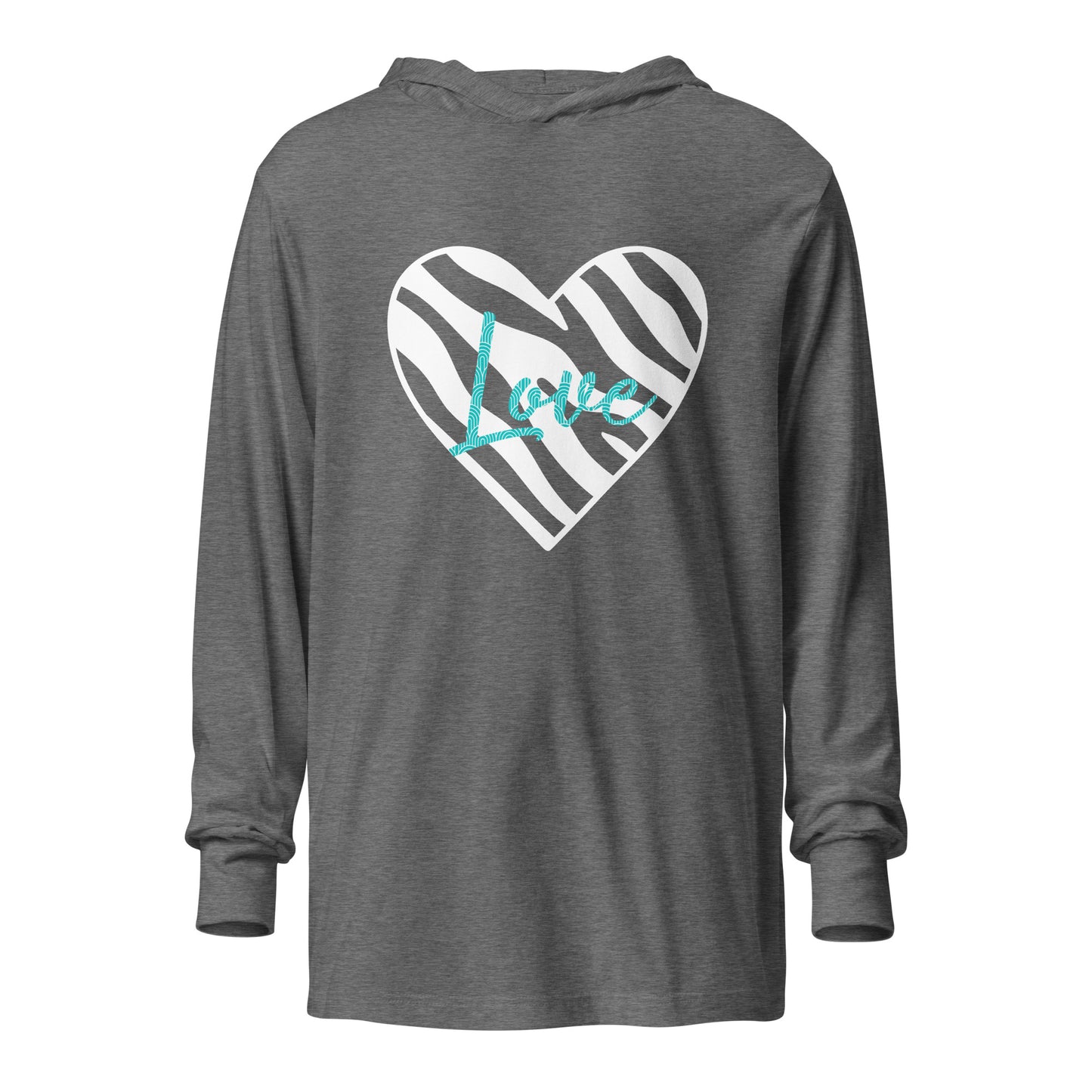 Zebra Heart Love Hooded long-sleeve tee