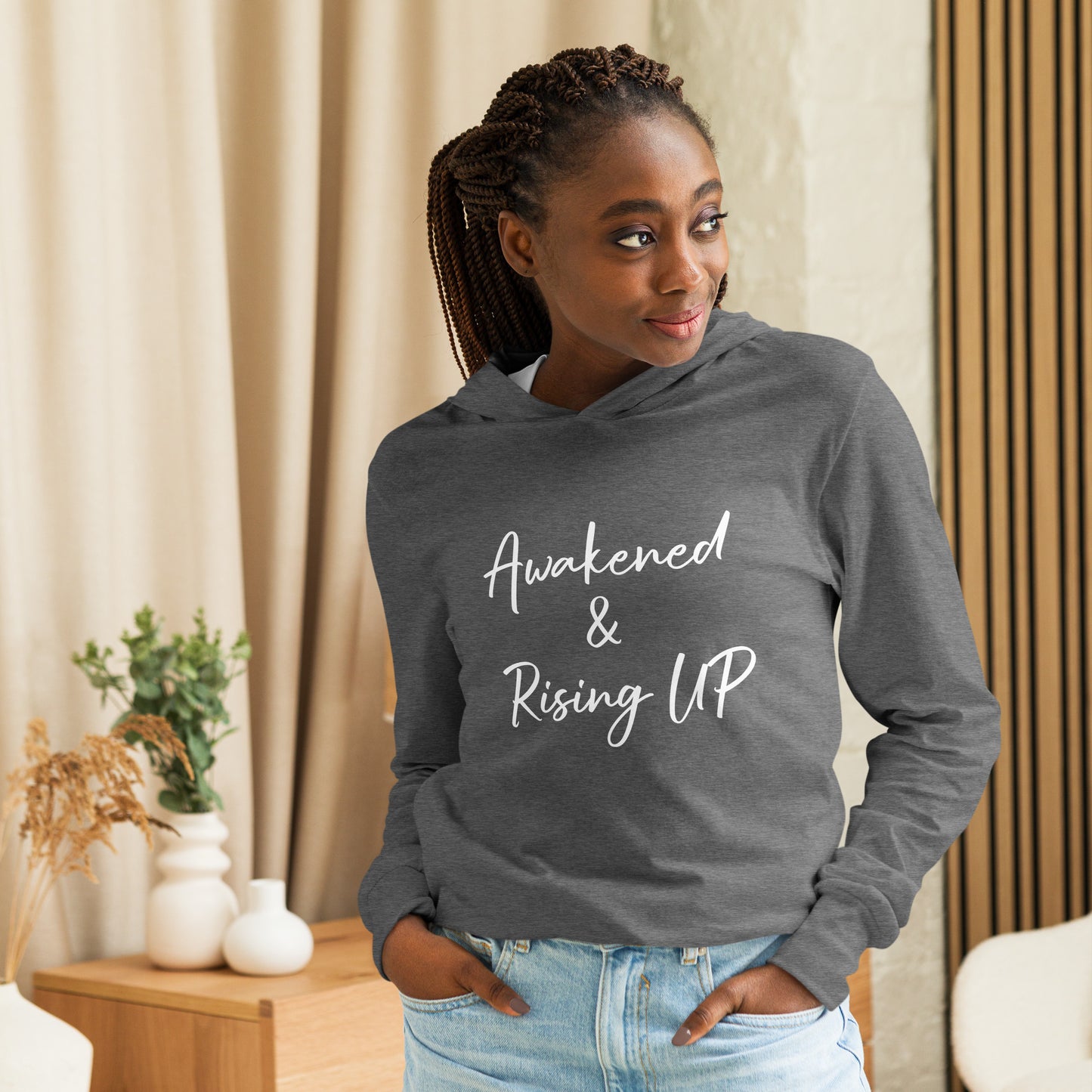 Awakened & Rising UP Hooded long-sleeve tee