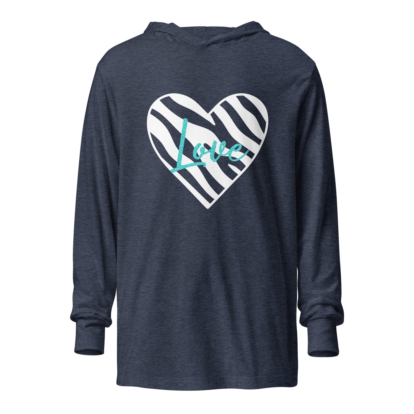 Zebra Heart Love Hooded long-sleeve tee
