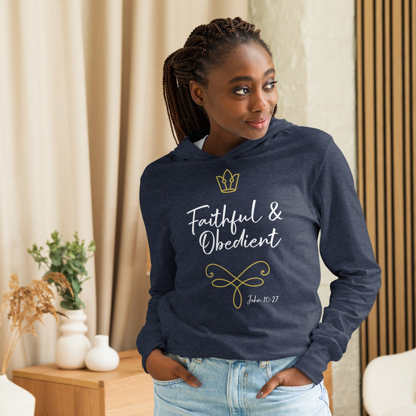Faithful & Obedient JN 10:27 Hooded long-sleeve tee