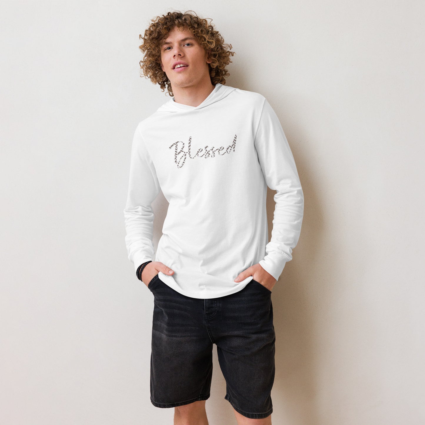 Blessed Hooded long-sleeve tee