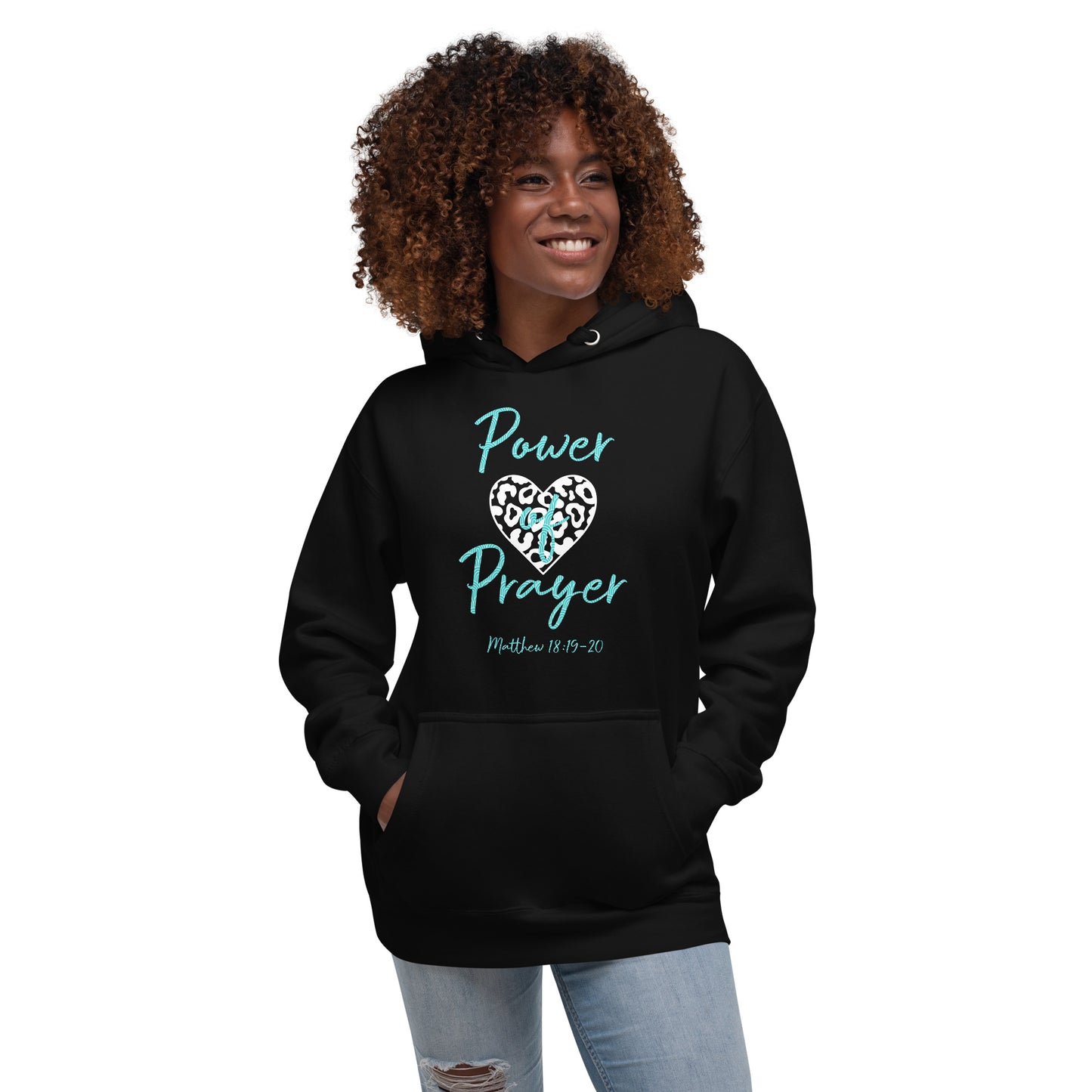 Power of Prayer Leopard Heart Matt 18:19-20 Unisex Hoodie