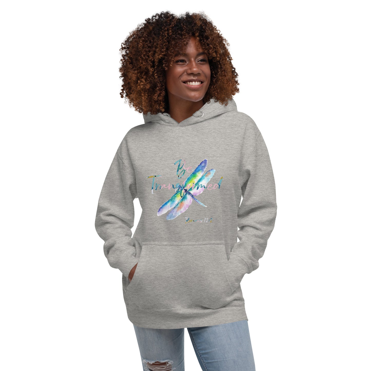 Be Transformed Colorful Dragonfly Rom 12:2 Unisex Hoodie