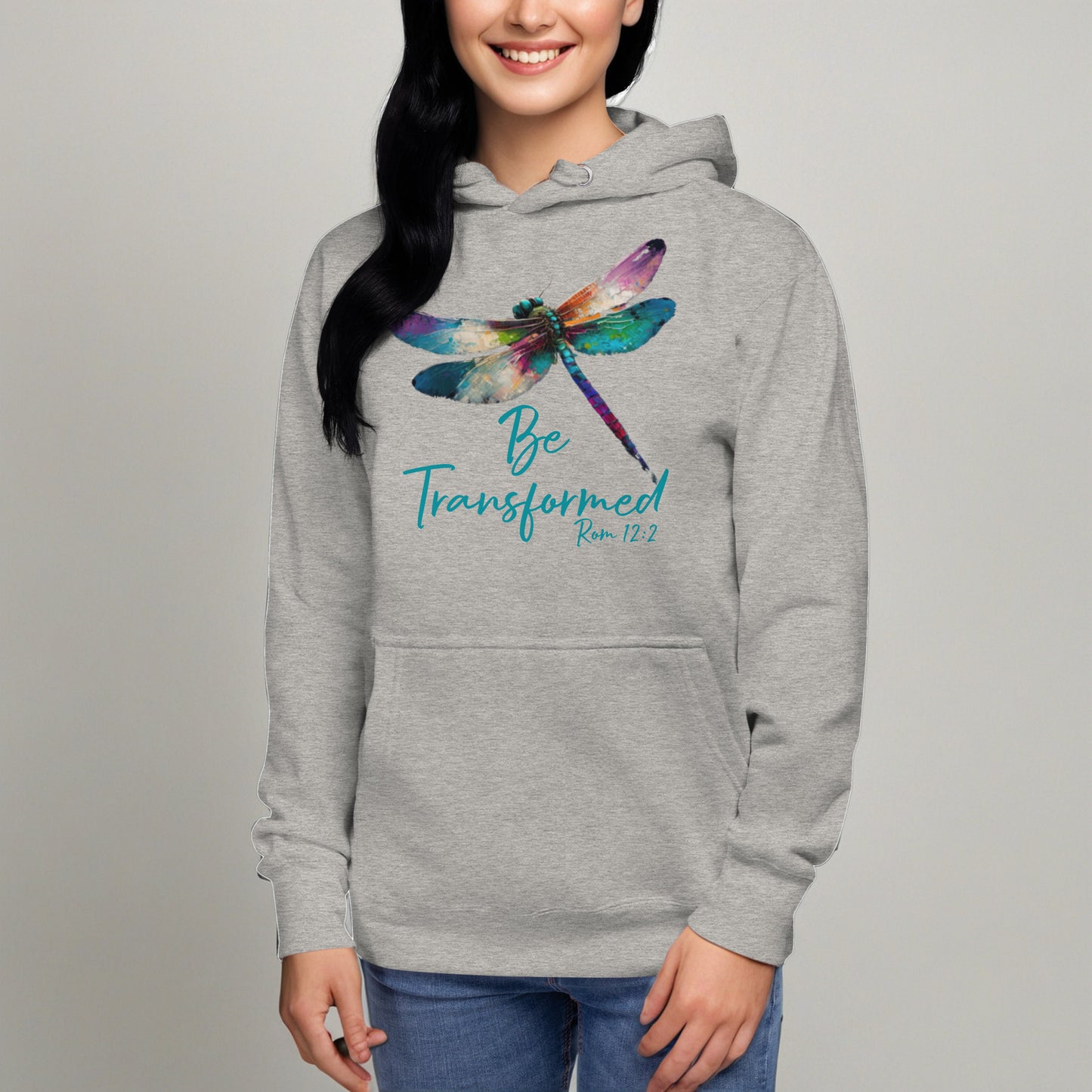 Be Transformed Dragonfly Rom 12:2 Unisex Hoodie