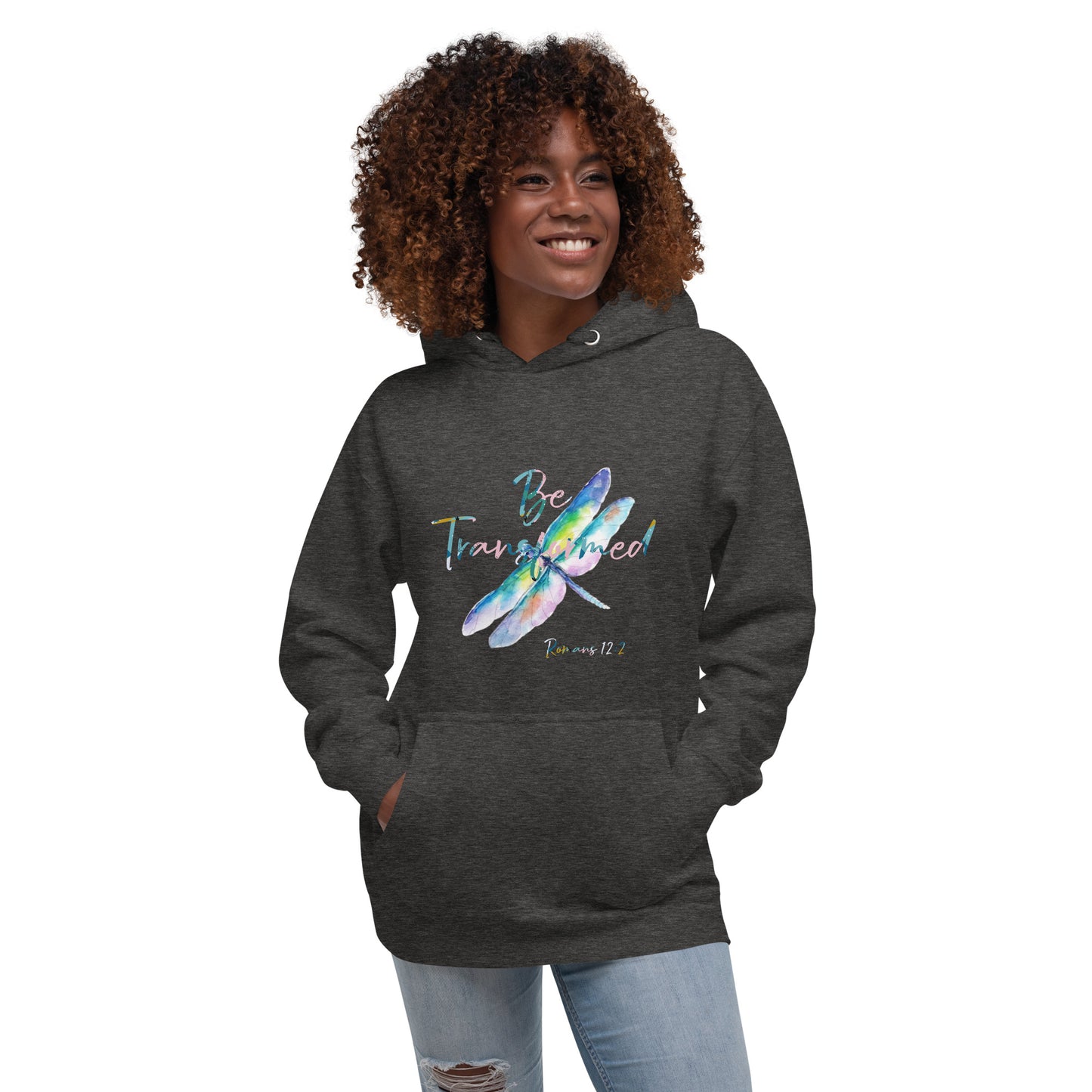 Be Transformed Colorful Dragonfly Rom 12:2 Unisex Hoodie