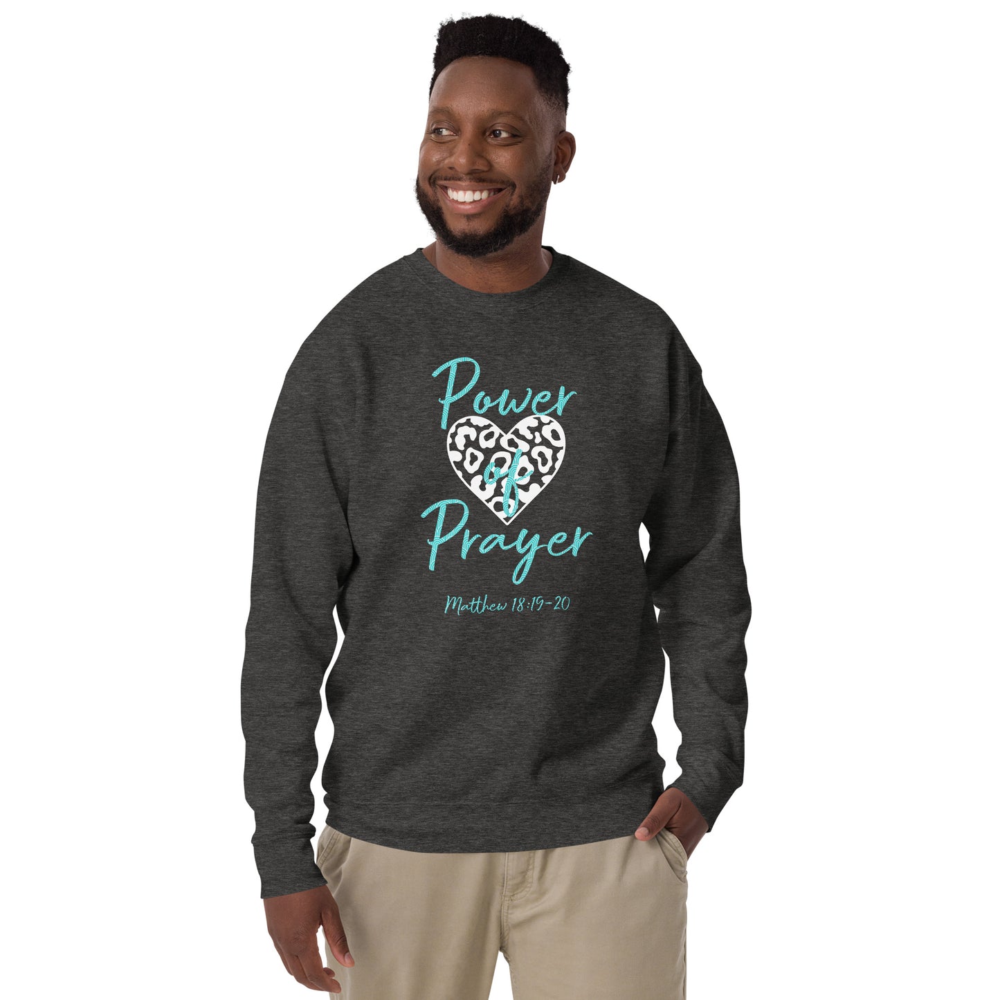 Power of Prayer Leopard Heart Matt 18:19-20 Unisex Sweatshirt