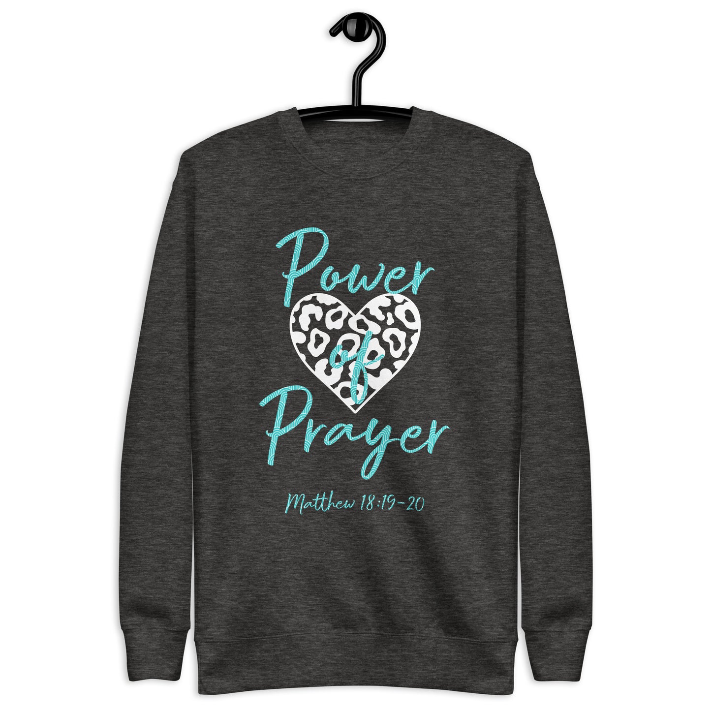 Power of Prayer Leopard Heart Matt 18:19-20 Unisex Sweatshirt