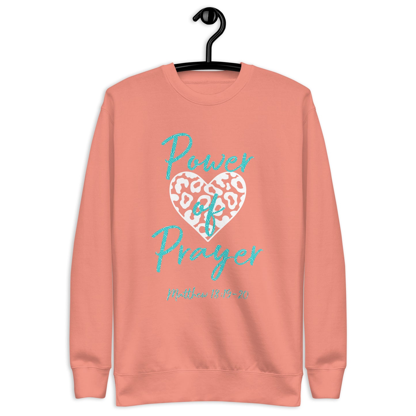 Power of Prayer Leopard Heart Matt 18:19-20 Unisex Sweatshirt