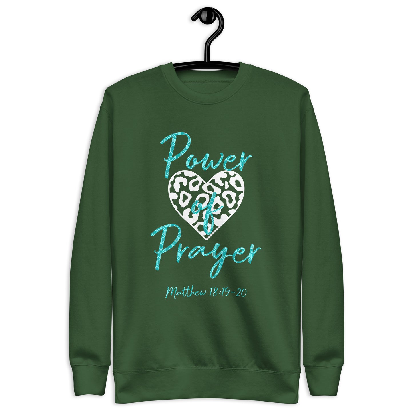 Power of Prayer Leopard Heart Matt 18:19-20 Unisex Sweatshirt
