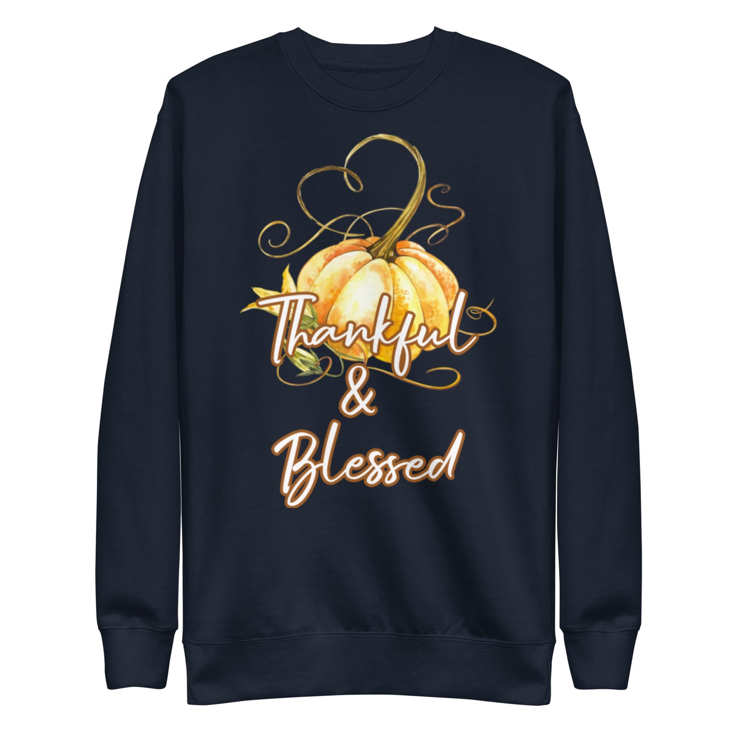 Thankful & Blessed Pumpkin Heart Unisex Sweatshirt