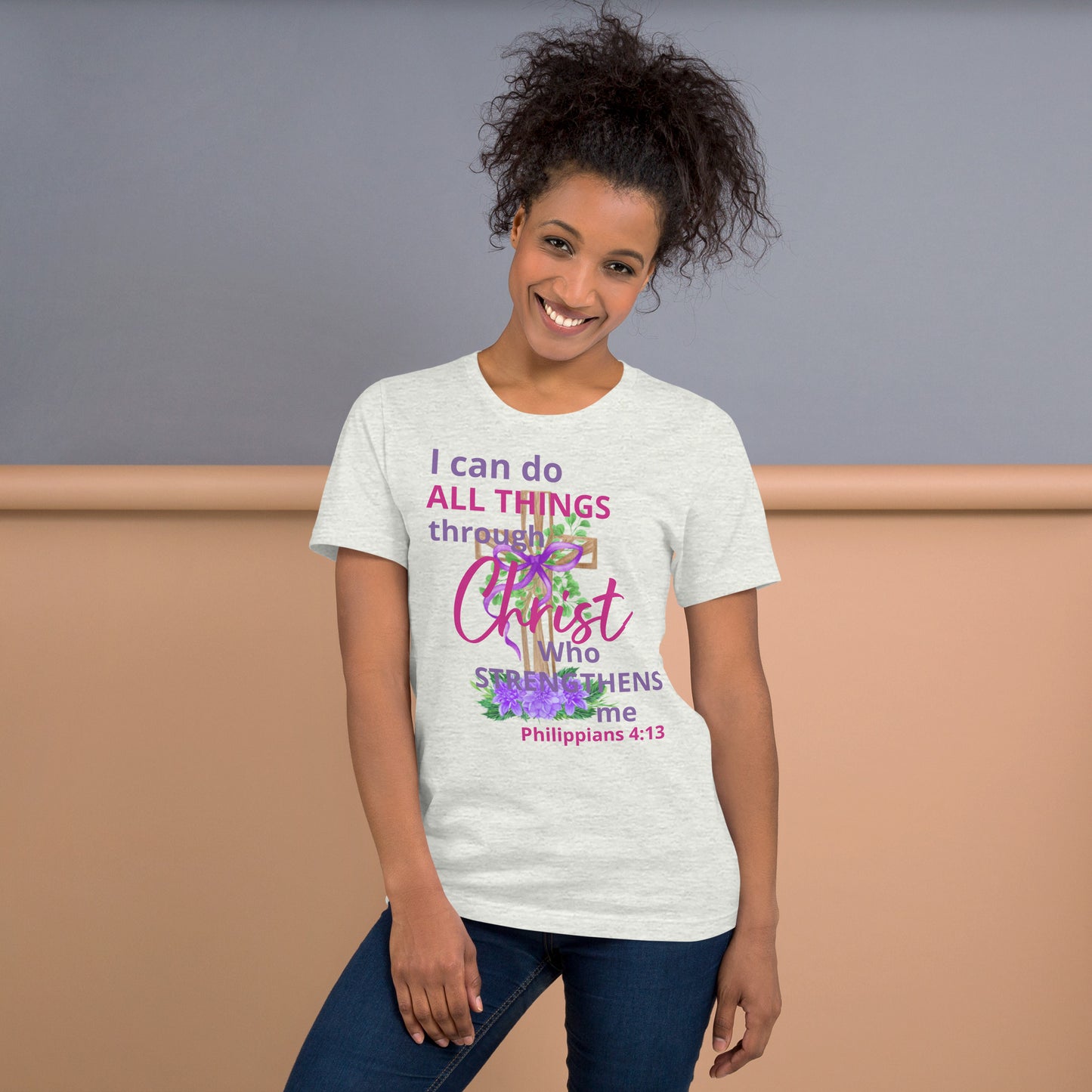 I Can Do All Things Through Christ Floral Phi 4:13 Unisex T-shirt