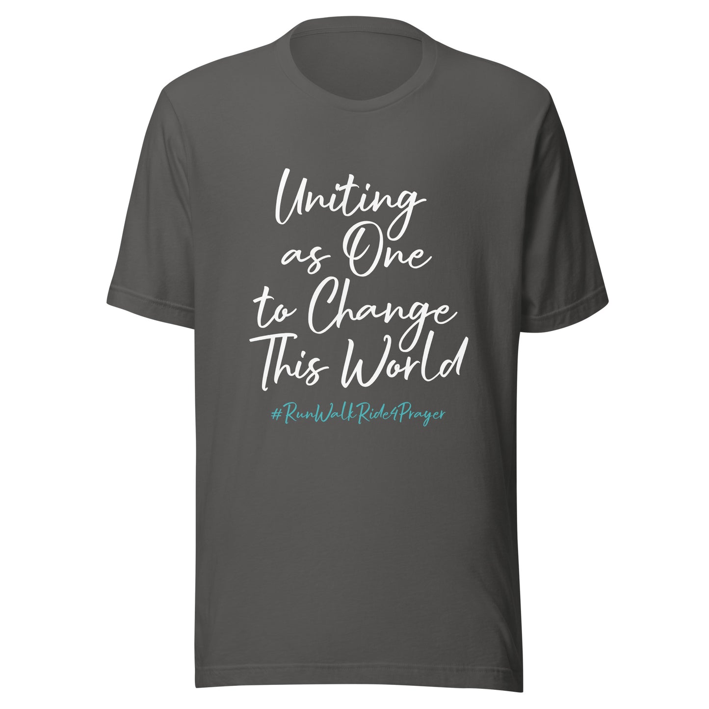 Uniting as One to Change This World #RWR4P Teal Unisex t-shirt