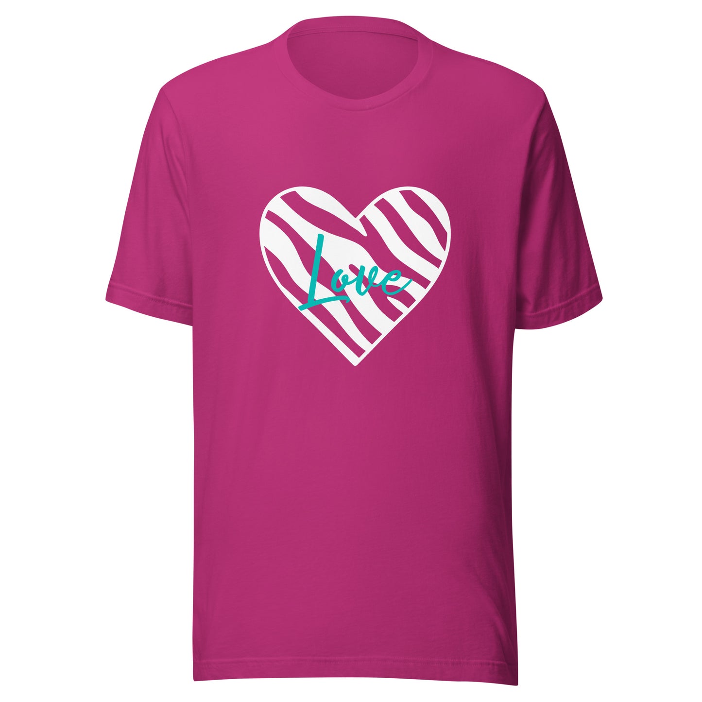 Zebra Heart Love Unisex t-shirt