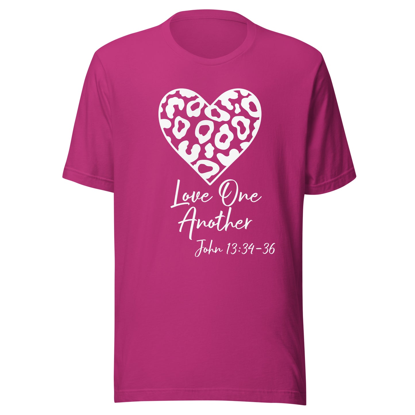 Leopard Heart Love One Another JN 13:34-36 Unisex t-shirt