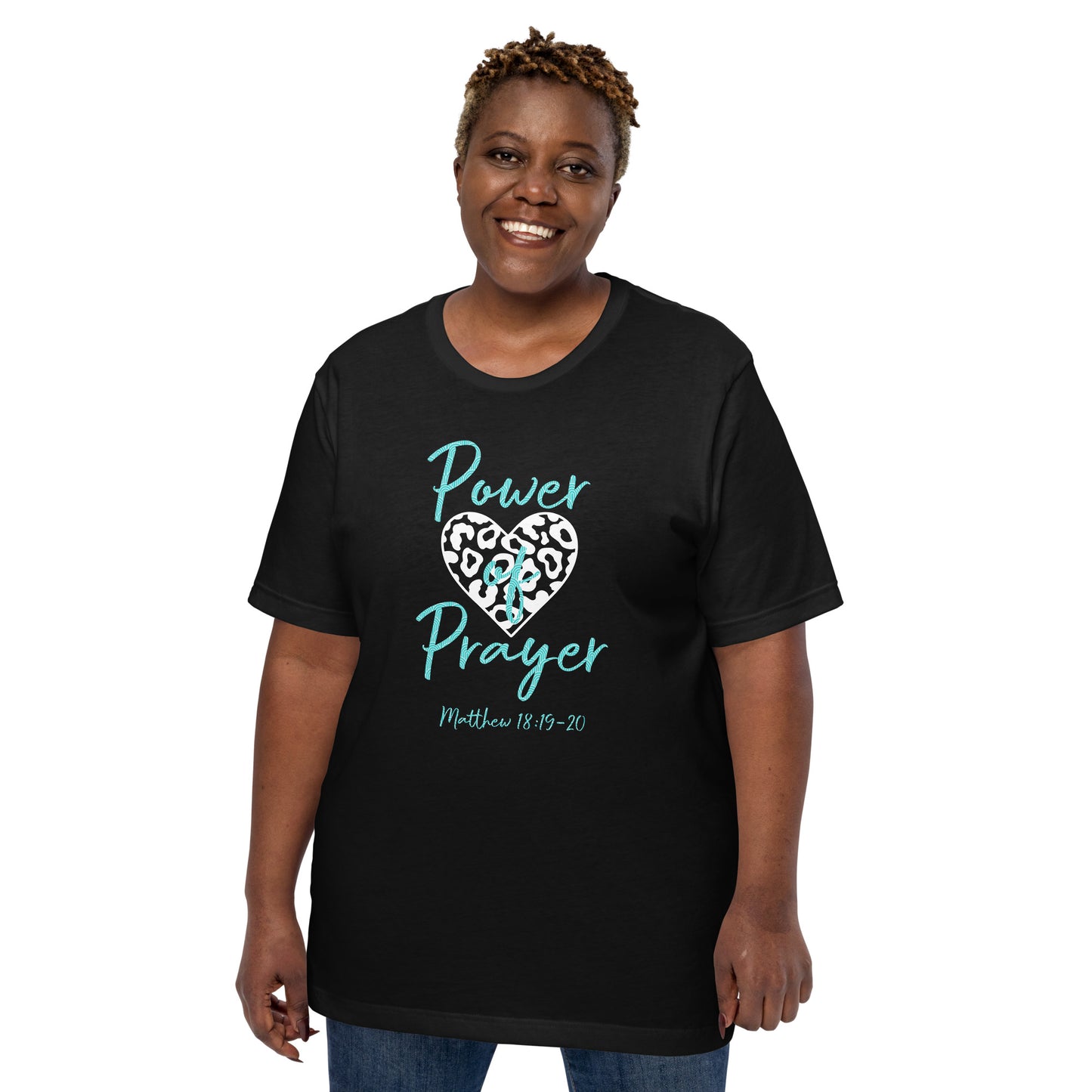 Power of Prayer Leopard Heart Matt 18:19-20 Unisex t-shirt
