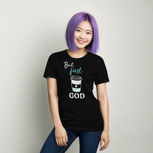 But first GOD Coffee Cup Heart (Matt 6:33) Unisex T-Shirt