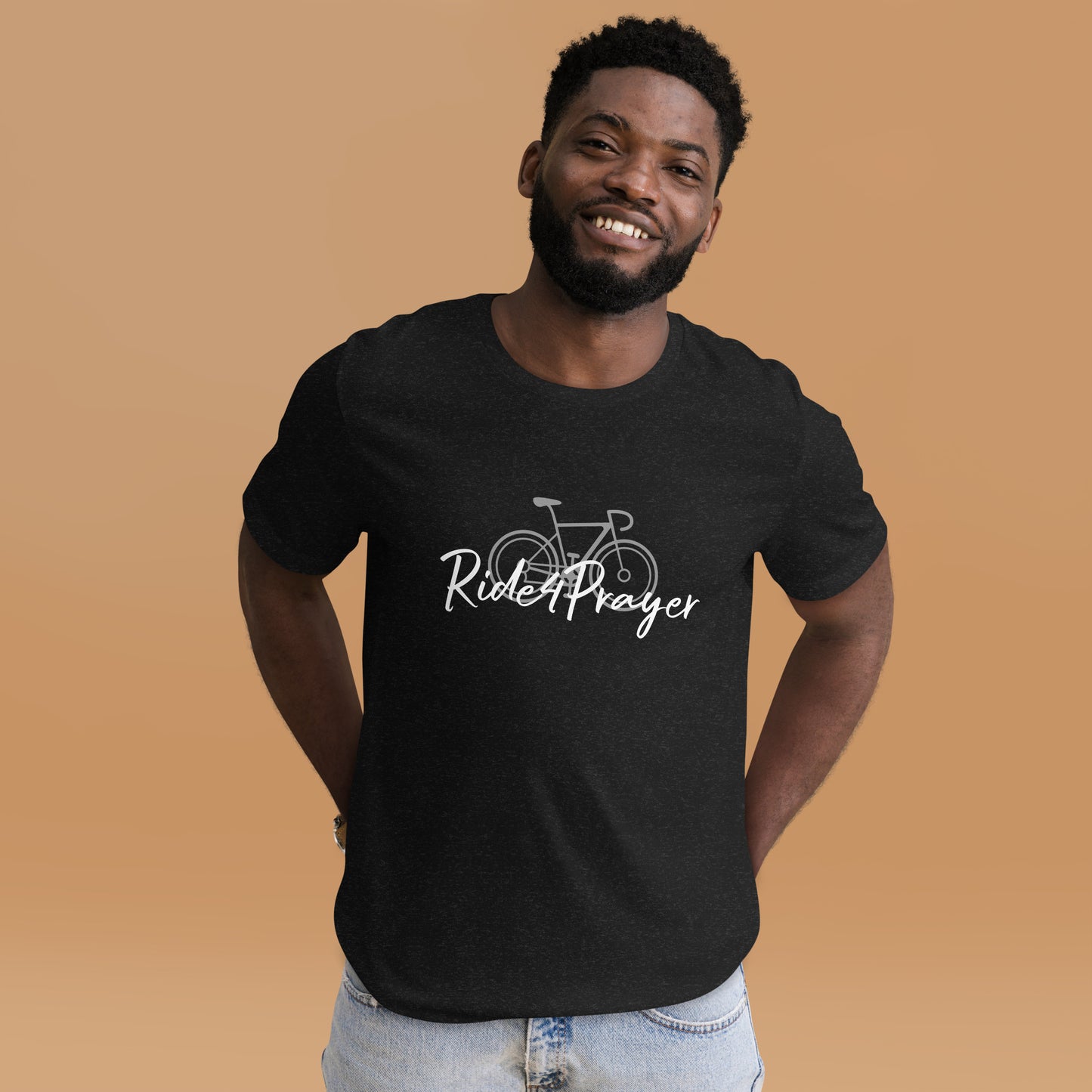 Ride4Prayer Bicycle Grey Unisex T-shirt