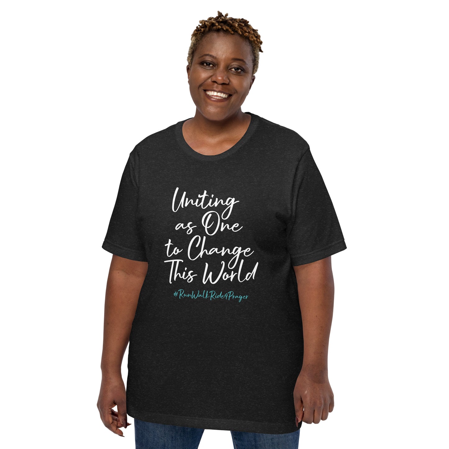 Uniting as One to Change This World #RWR4P Teal Unisex t-shirt