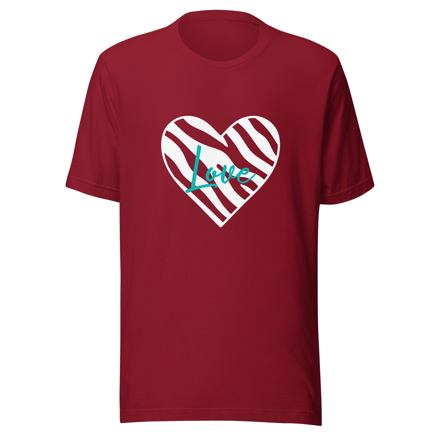 Zebra Heart Love Unisex t-shirt