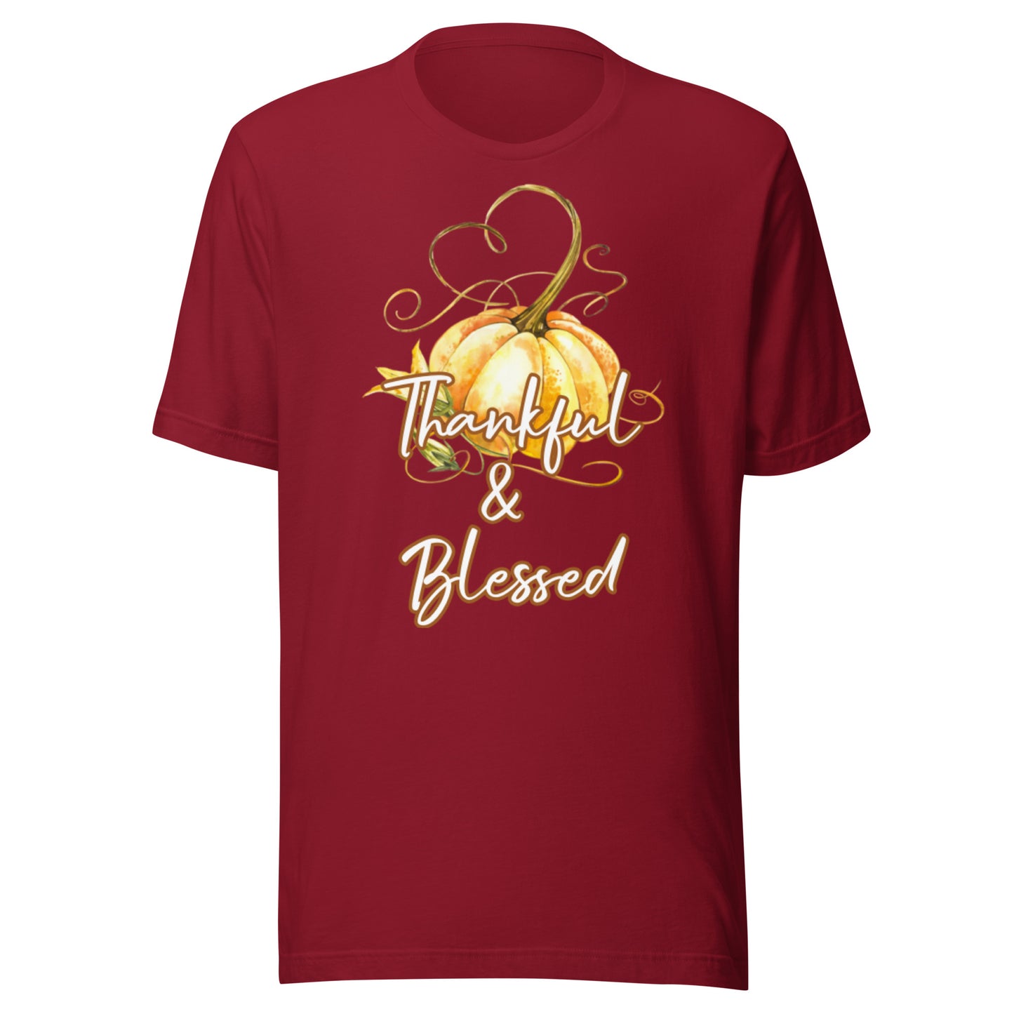 Thankful & Blessed Pumpkin Heart Unisex t-shirt