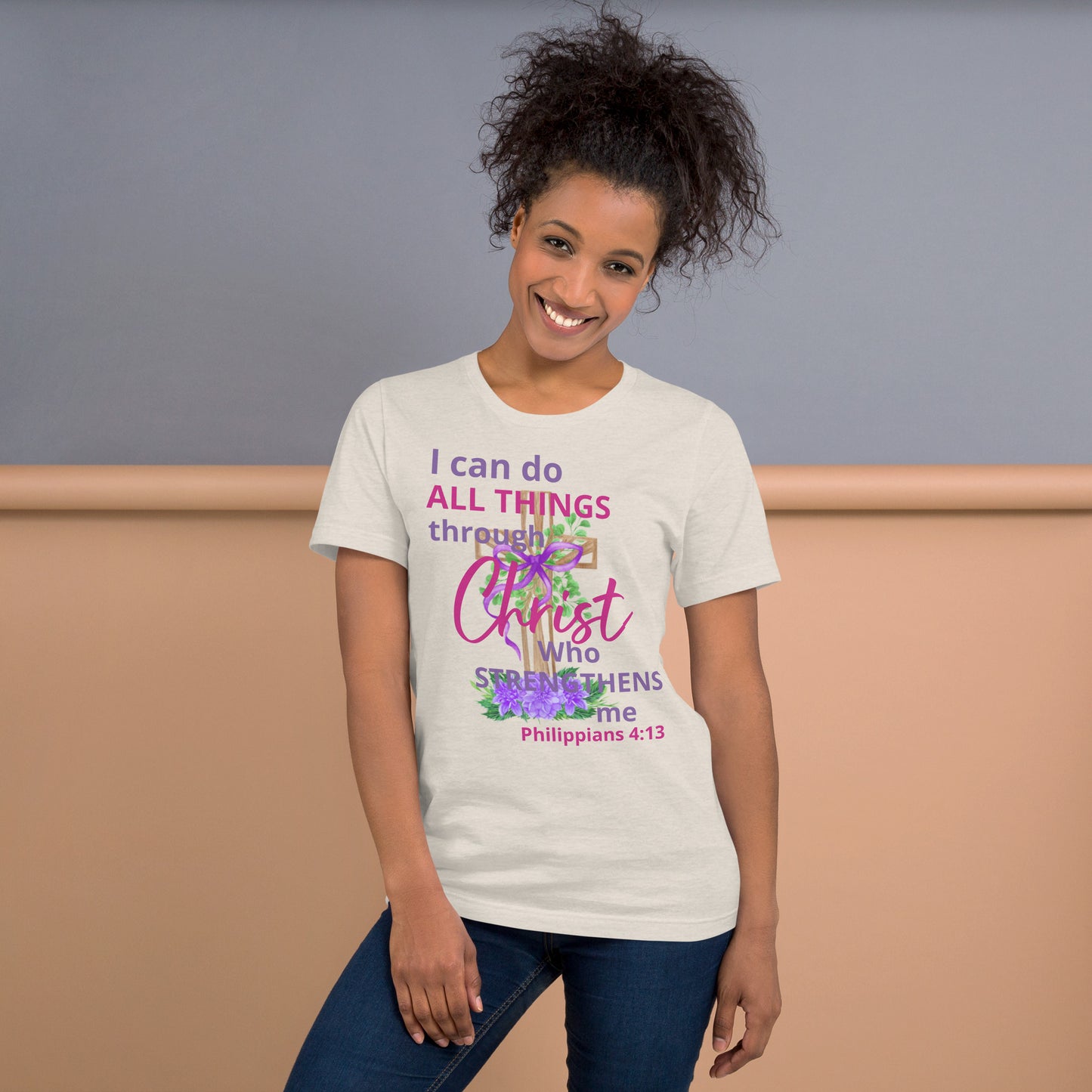 I Can Do All Things Through Christ Floral Phi 4:13 Unisex T-shirt