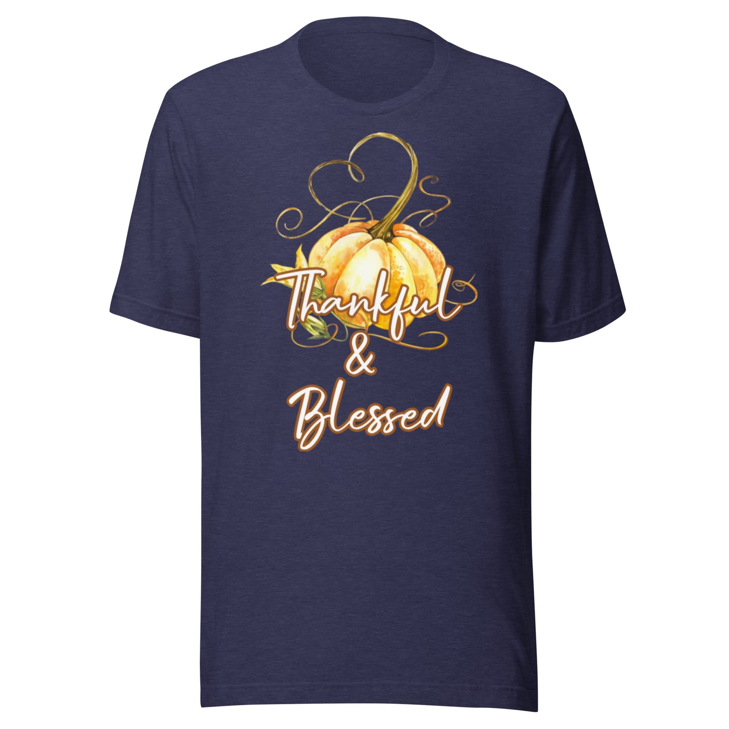 Thankful & Blessed Pumpkin Heart Unisex t-shirt
