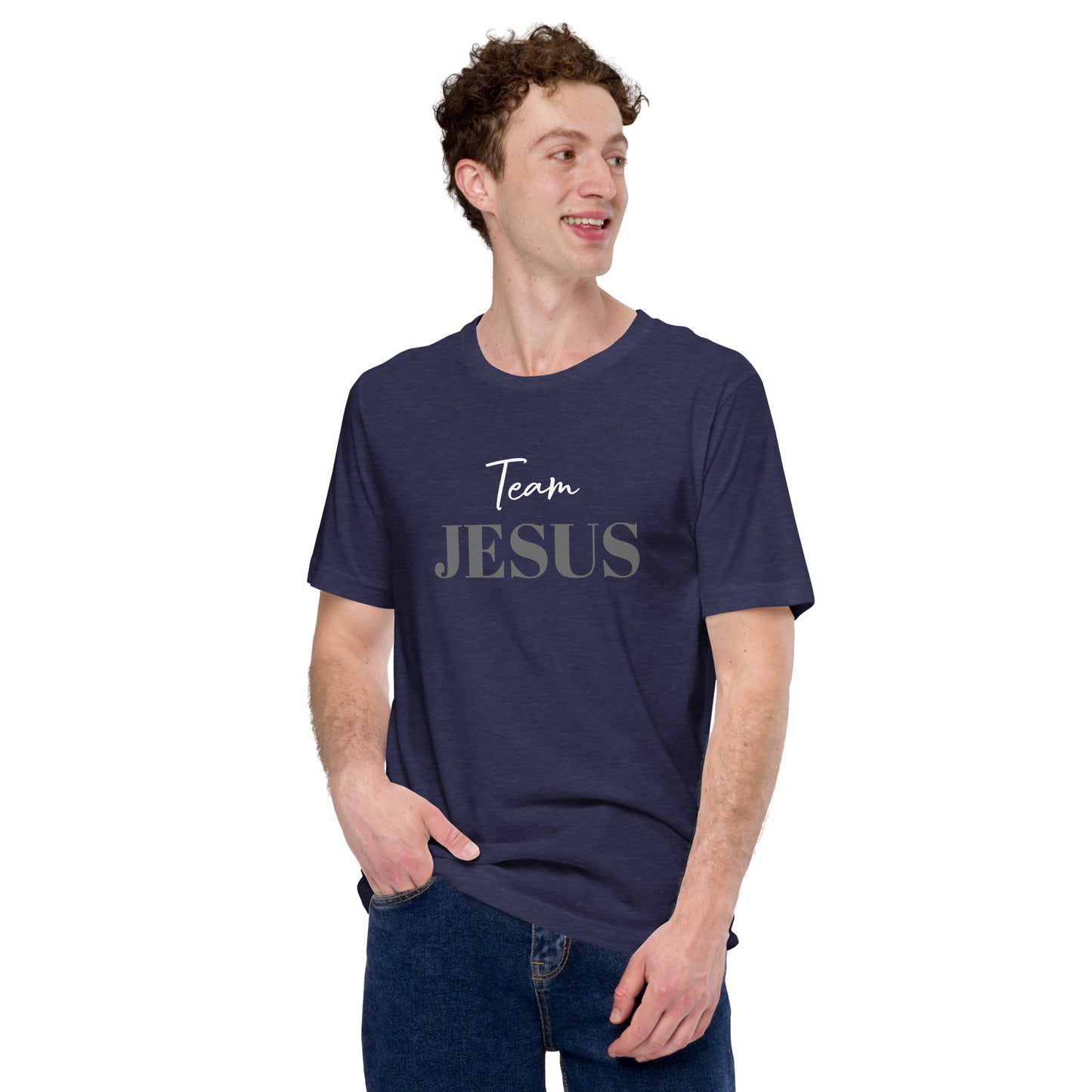 Team JESUS (White/Grey Print) Unisex t-shirt