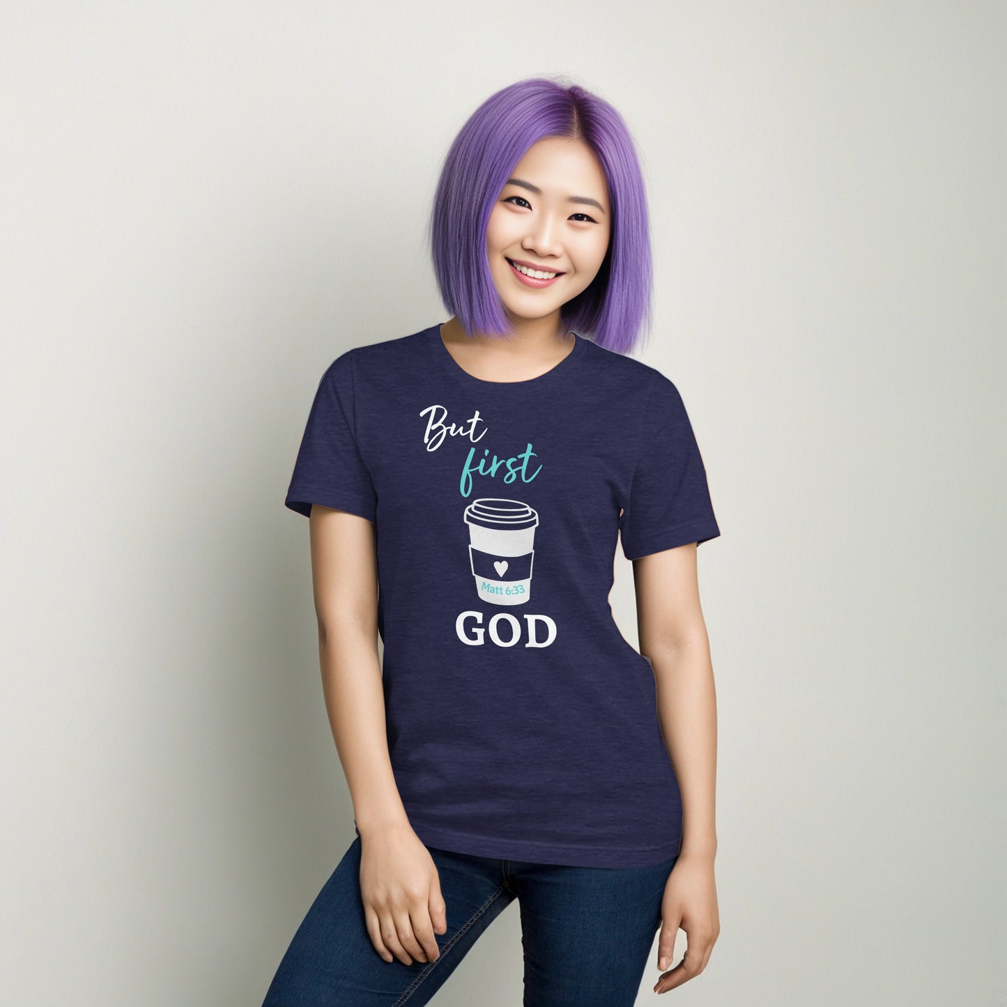 But first GOD Coffee Cup Heart (Matt 6:33) Unisex T-Shirt