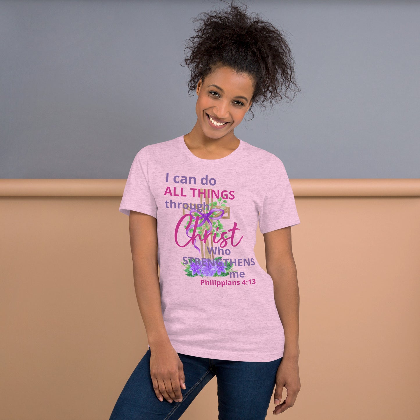 I Can Do All Things Through Christ Floral Phi 4:13 Unisex T-shirt