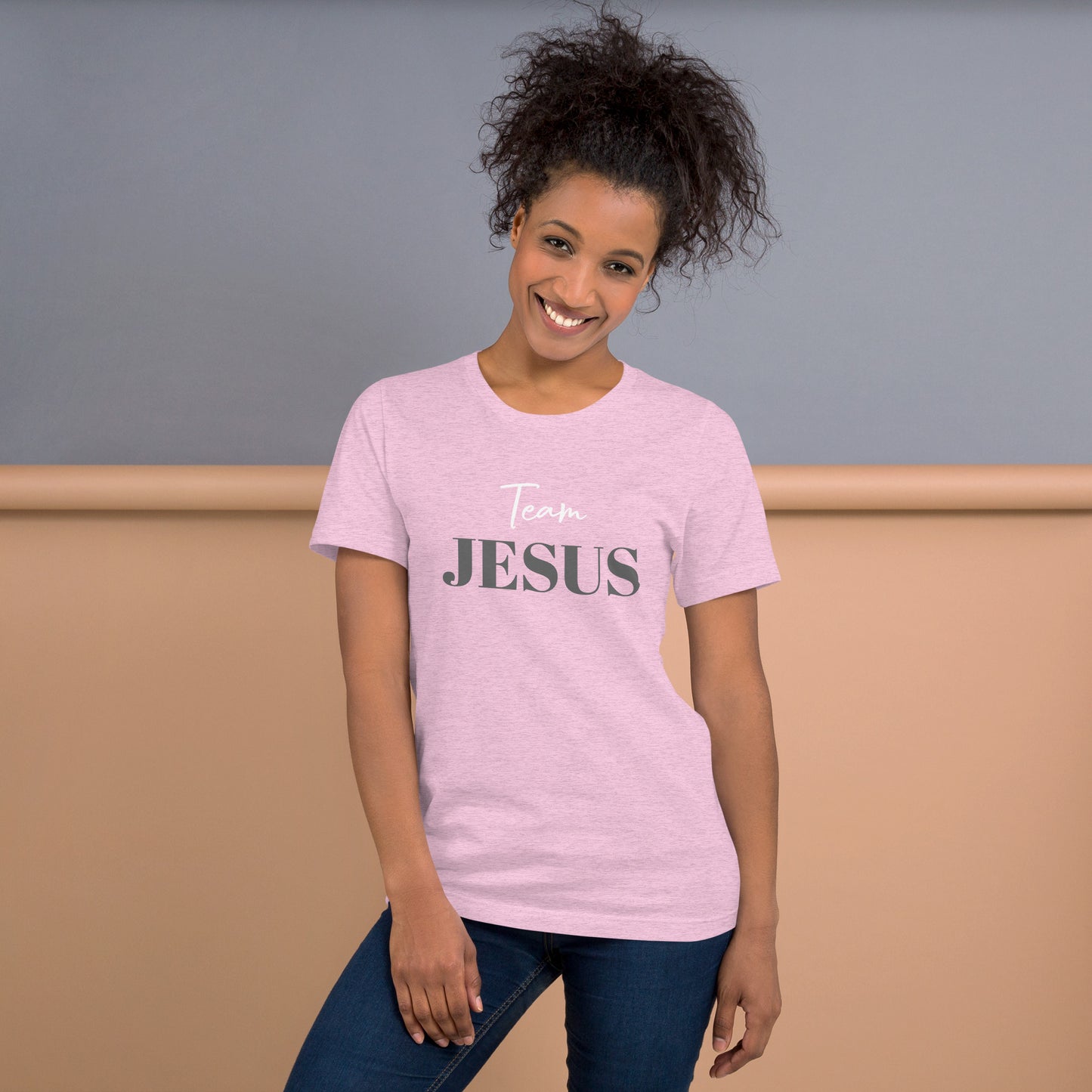Team JESUS (White/Grey Print) Unisex t-shirt
