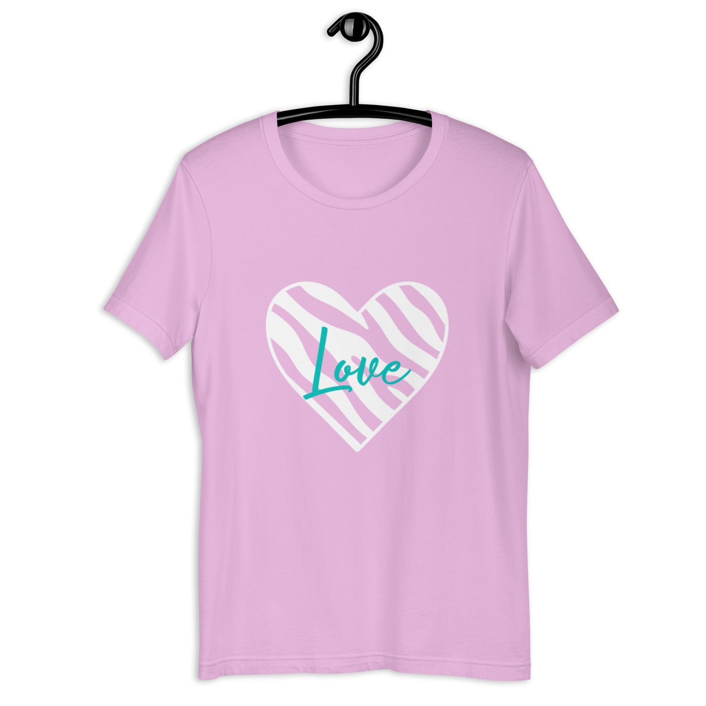 Love Zebra Heart White/Teal Unisex t-shirt (Spring)