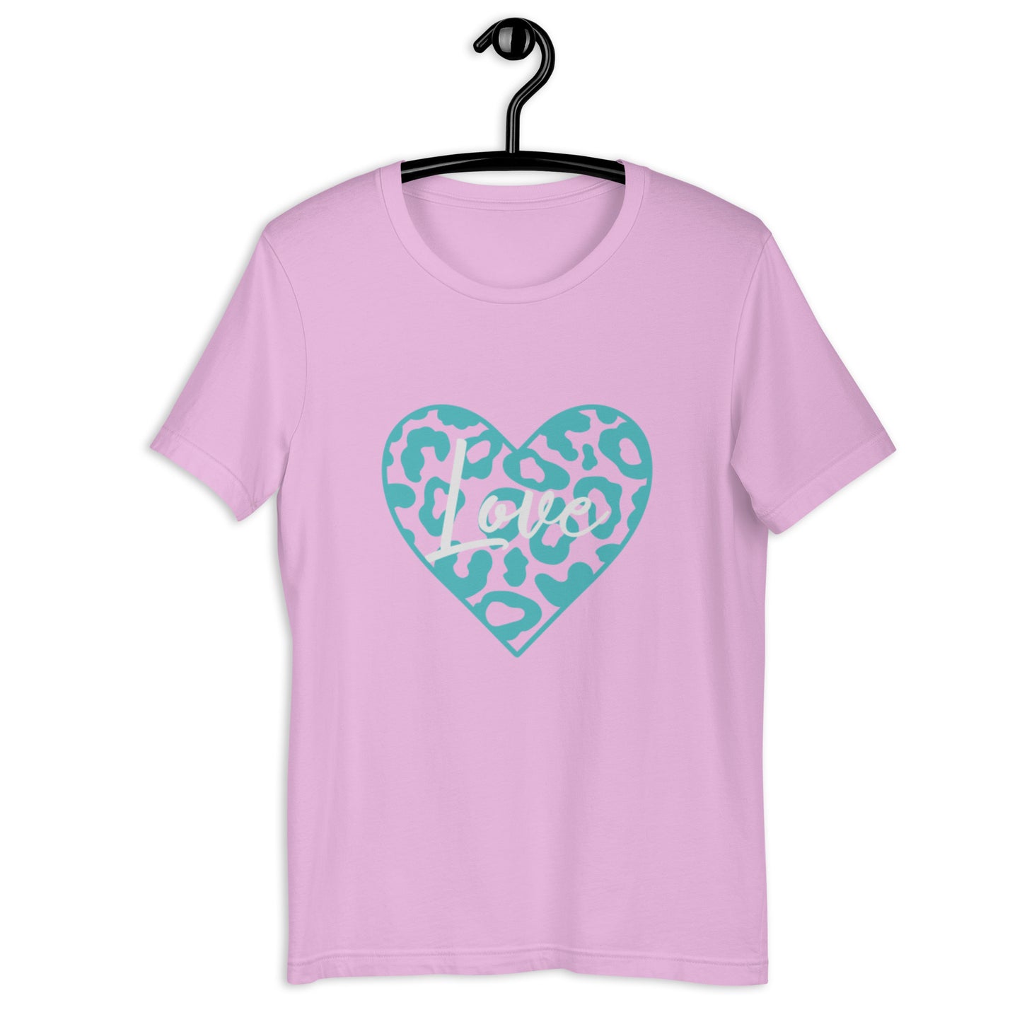 Love Leopard Heart Teal Unisex t-shirt (Spring)