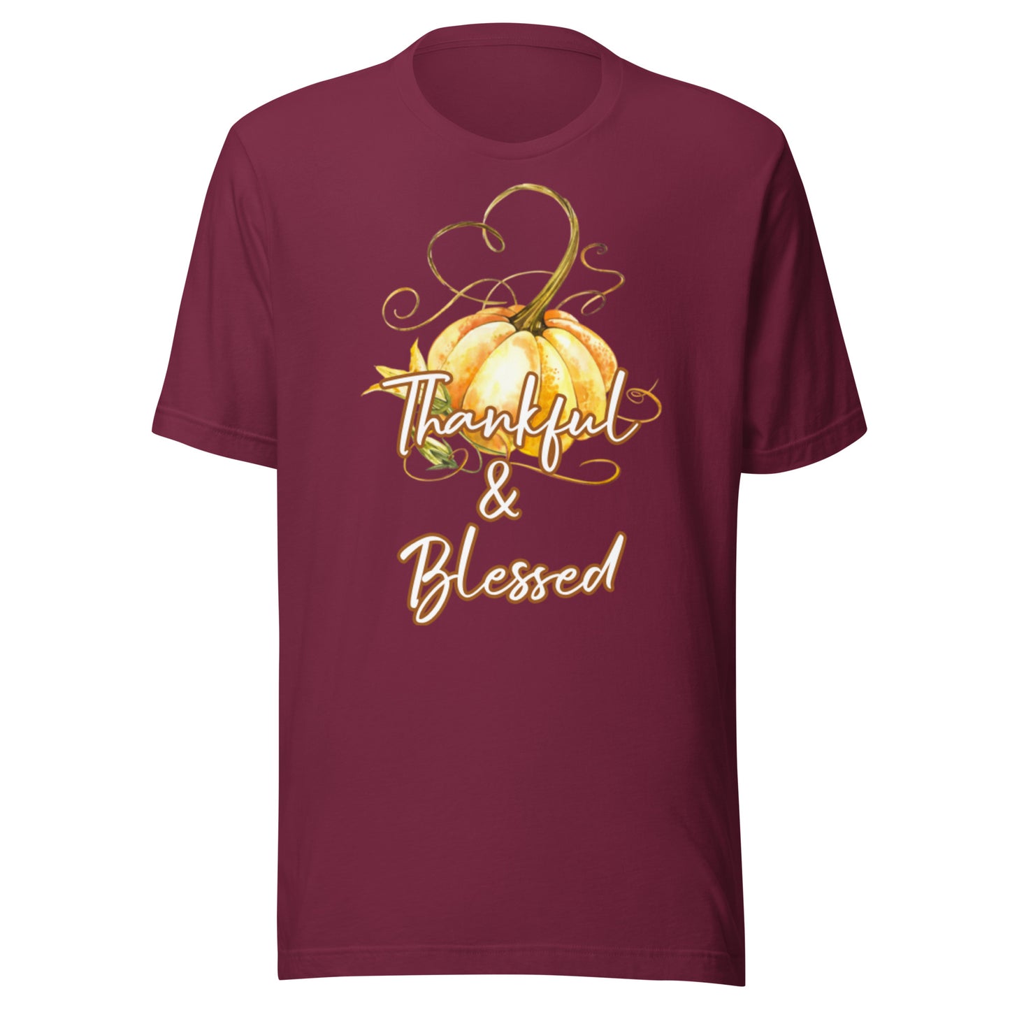 Thankful & Blessed Pumpkin Heart Unisex t-shirt