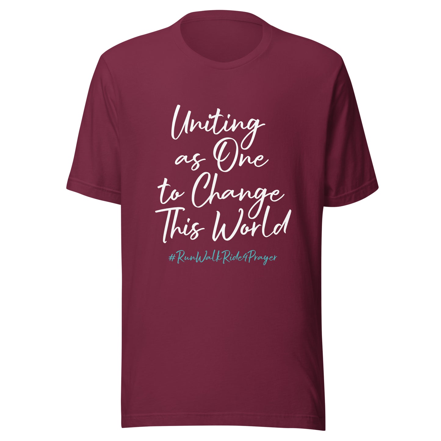 Uniting as One to Change This World #RWR4P Teal Unisex t-shirt