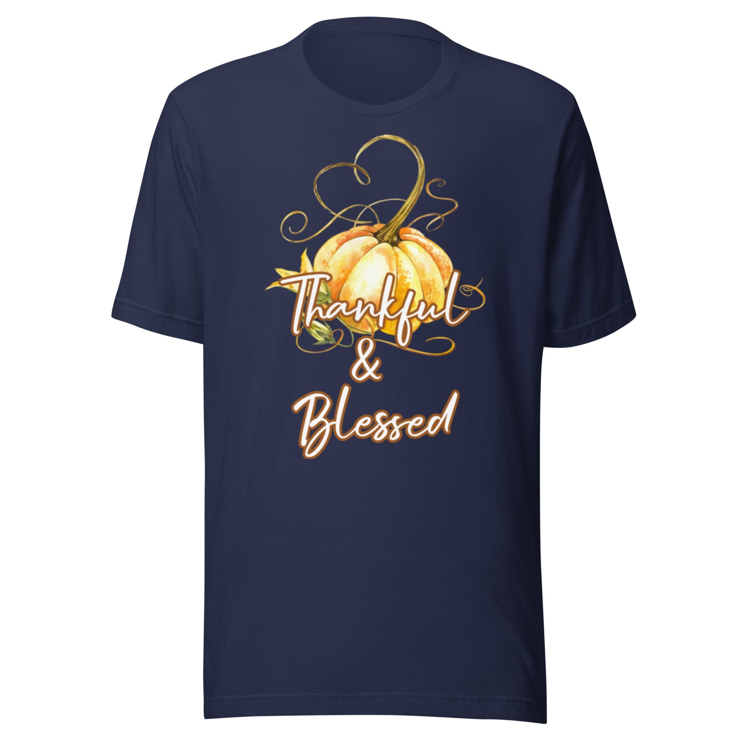 Thankful & Blessed Pumpkin Heart Unisex t-shirt