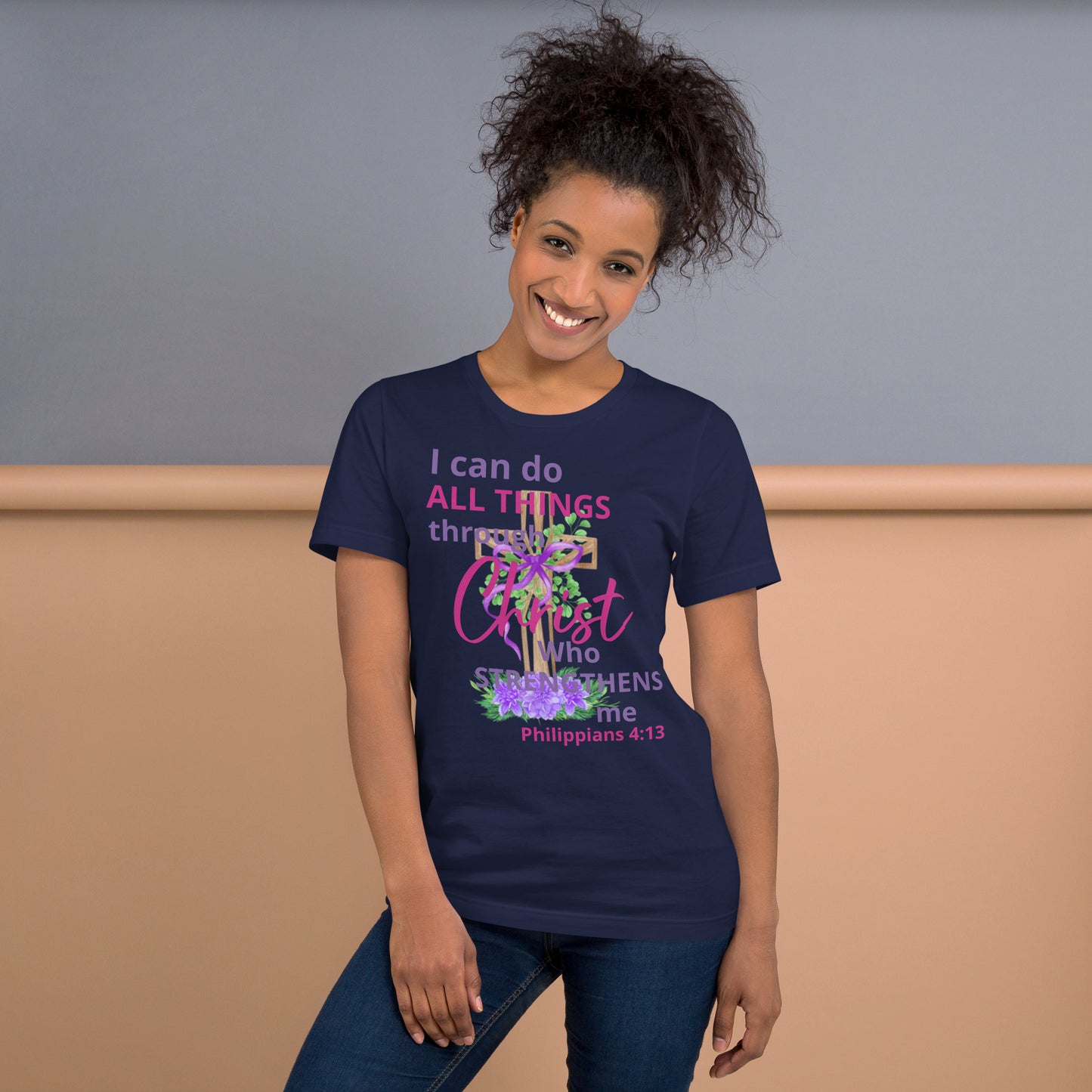 I Can Do All Things Through Christ Floral Phi 4:13 Unisex T-shirt