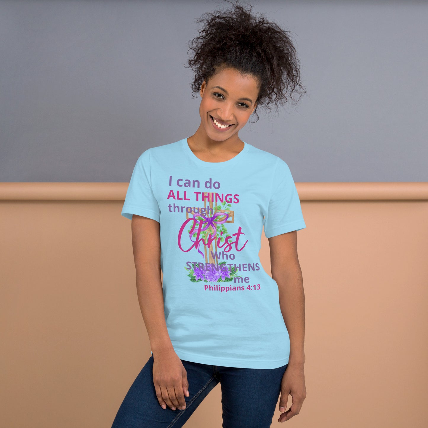 I Can Do All Things Through Christ Floral Phi 4:13 Unisex T-shirt