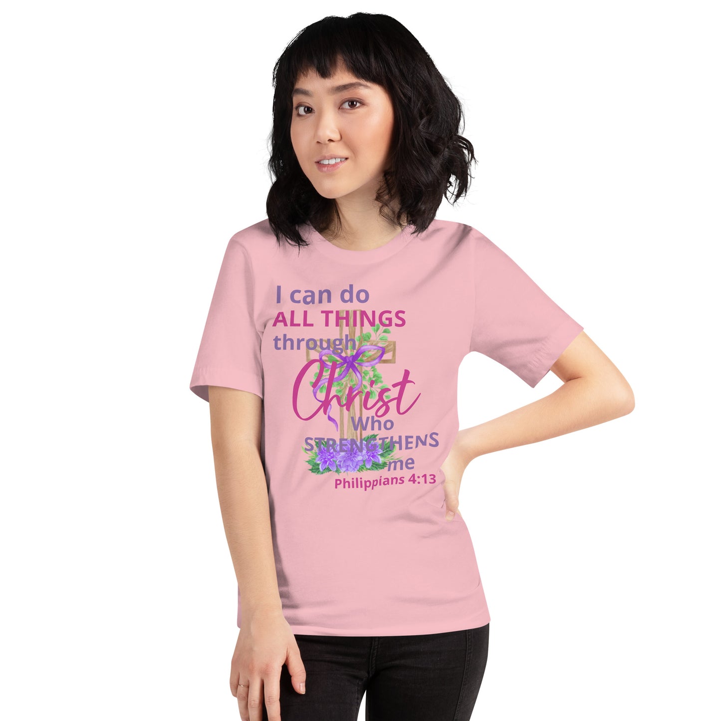 I Can Do All Things Through Christ Floral Phi 4:13 Unisex T-shirt