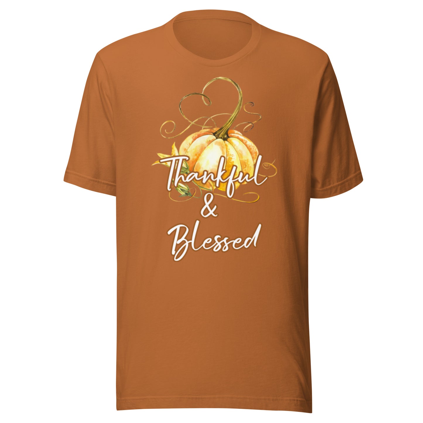 Thankful & Blessed Pumpkin Heart Unisex t-shirt