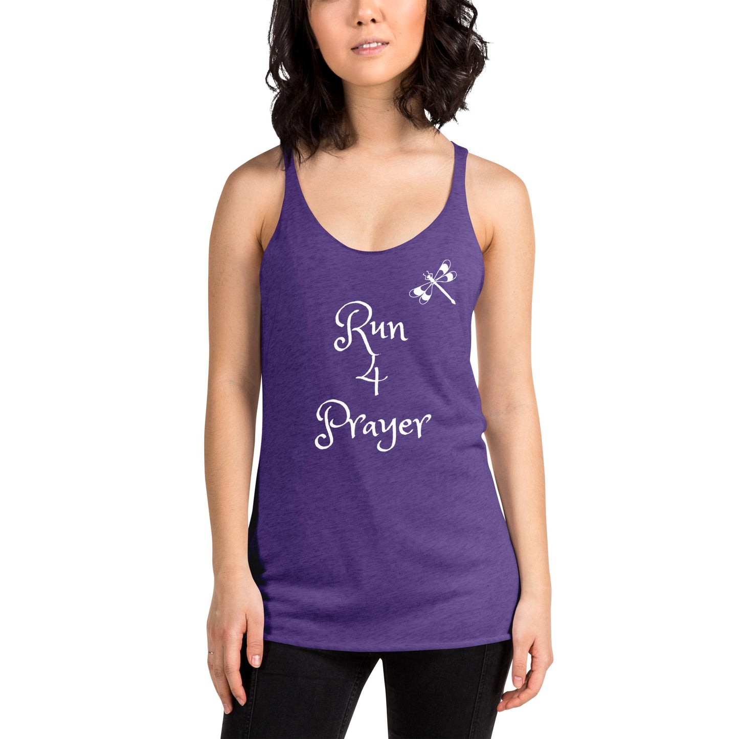 Run 4 Prayer Dragonfly Women's Racerback Tank