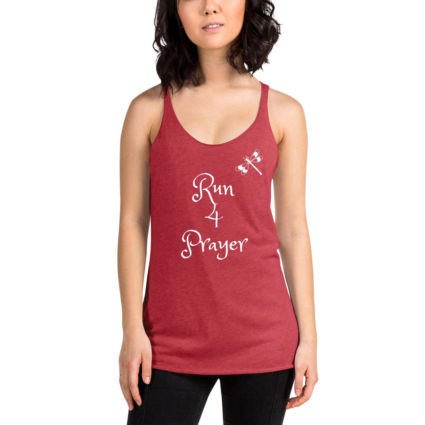 Run 4 Prayer Dragonfly Women's Racerback Tank