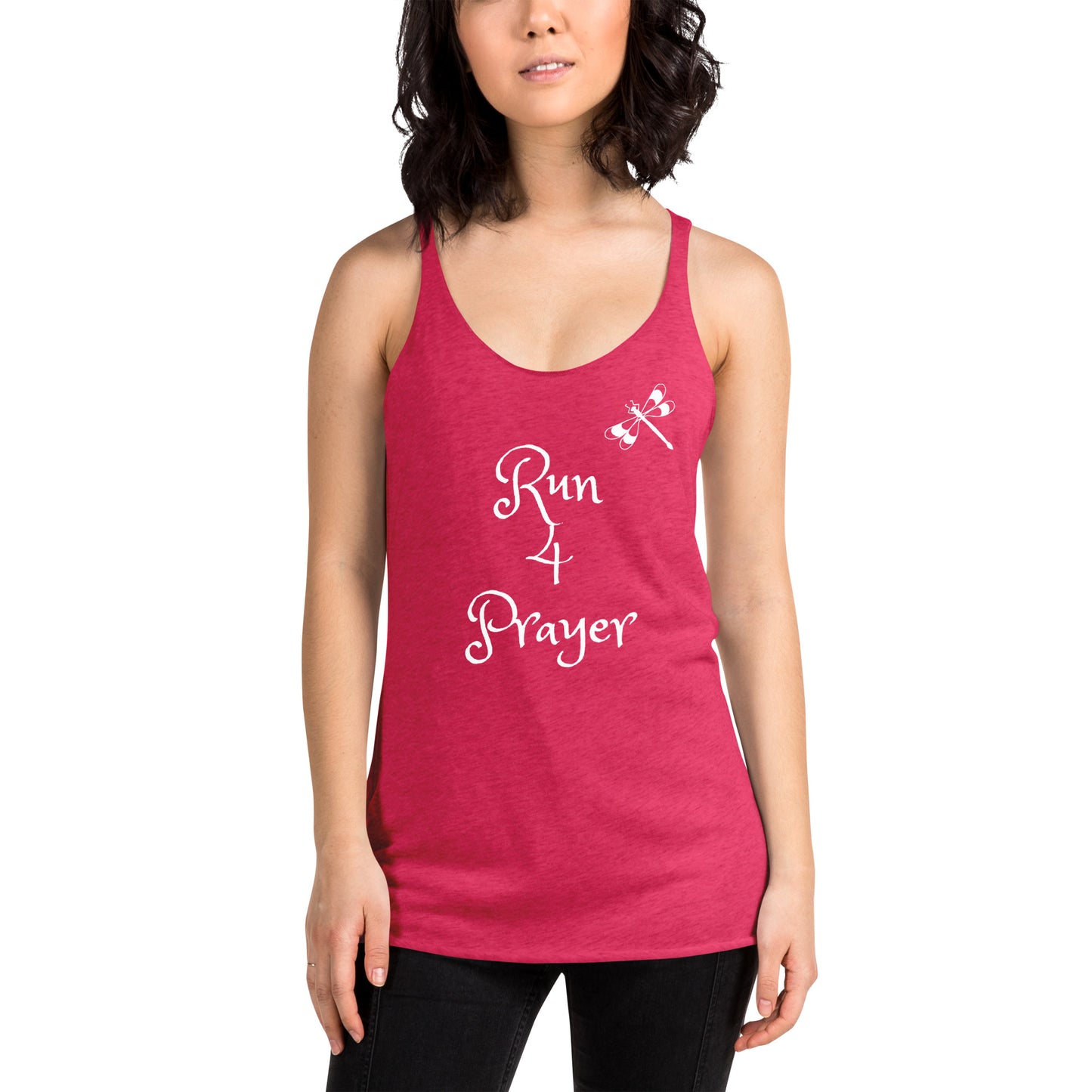 Run 4 Prayer Dragonfly Women's Racerback Tank